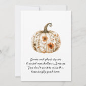 かわいい幽霊カルドロン秋の花ハローウィンパーティ 招待状 (裏面)