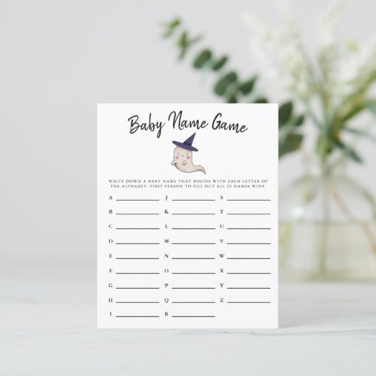 かわいい幽霊ガールベビー名シャワーゲーム (スタンド正面)