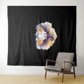 かわいい幽霊キャットとカボチャ – かわいいハロウィーンAr タペストリー (インサイチュ(横))