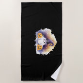 かわいい幽霊キャットとカボチャ – かわいいハロウィーンAr ビーチタオル (正面)