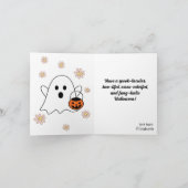 かわいい幽霊キャットカボチャ花ハッピーハローウィン カード (内部)