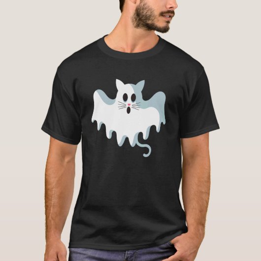 かわいい幽霊キャットキティキャットハロウィン Tシャツ (正面)