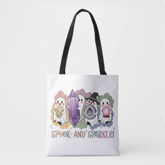 かわいい幽霊クリスタルハロウィーン魔法美学 トートバッグ (正面)