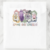 かわいい幽霊クリスタルハロウィーン魔法美学 長方形シール (バッグ)