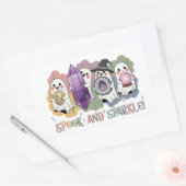 かわいい幽霊クリスタルハロウィーン魔法美学 長方形シール (封筒)