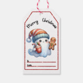 かわいい幽霊クリスマスラベルとフェスティバル装飾 ギフトタグ (裏面)
