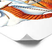 かわいい幽霊クロシェ編み物ラバーズハロウィンコーヒー ポスター (角)