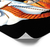 かわいい幽霊クロシェ編み物ラバーズハロウィンコーヒー ポスター (角)