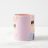 かわいい幽霊グールレトロハロウィングルーヴィフローラ ツートーンマグカップ (中央)