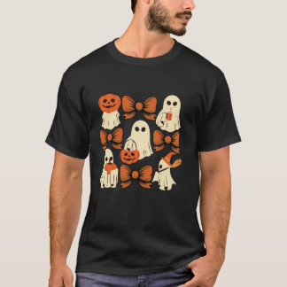 かわいい幽霊コケットエステティックピンク弓不気味海 Tシャツ