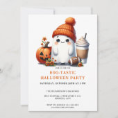 かわいい幽霊サッカーブー – タスティックハローウィンパーティ 招待状 (正面)