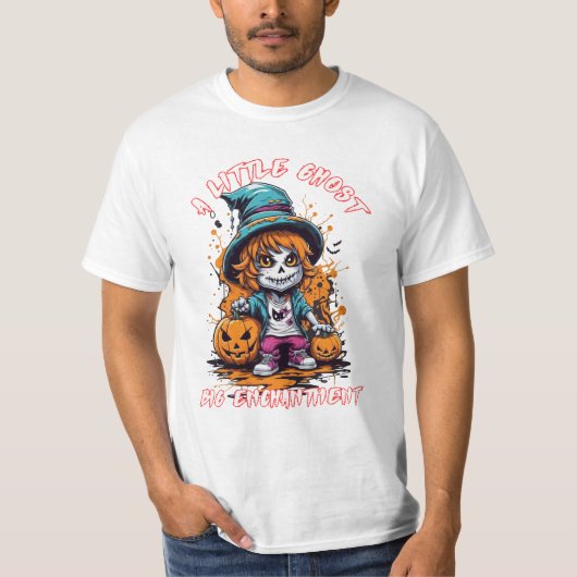 かわいい幽霊シャツ |ハロウィーンティー |ハロウィーン Tシャツ (正面)