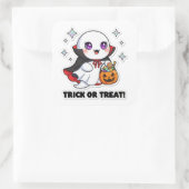 かわいい幽霊シール – かわいいハロウィーン幽霊 スクエアシール (バッグ)