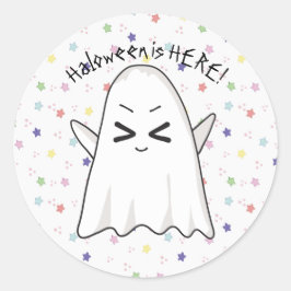 かわいい幽霊スターハロウィンステッカー ラウンドシール