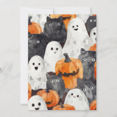 かわいい幽霊チャイルドオンハロウィン 招待状 (裏面)