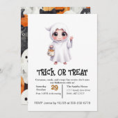 かわいい幽霊チャイルドオンハロウィン 招待状 (正面/裏面)