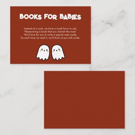 かわいい幽霊ツインズベビーシャワー予約リクエスト エンクロージャーカード (正面/裏面)