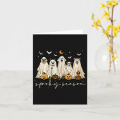 かわいい幽霊ドッグハッピーハローウィン不気味シーズントリック カード (黄色い花)