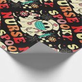 かわいい幽霊ナースハロウィングラフィックレトロパステル ラッピングペーパー (角)