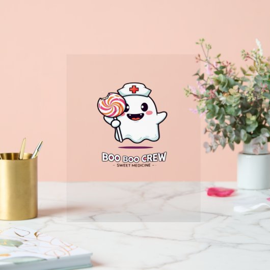 かわいい幽霊ナースブーブクルーハロウィンクラシックT- アクリルサイン (ウェディング)