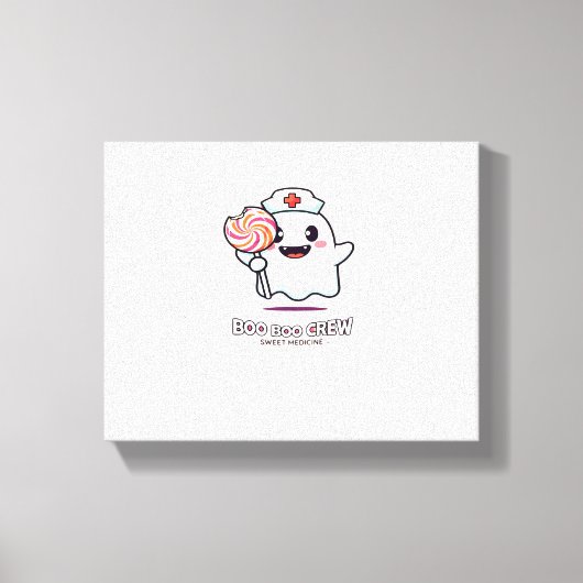 かわいい幽霊ナースブーブクルーハロウィンクラシックT- キャンバスプリント (正面)