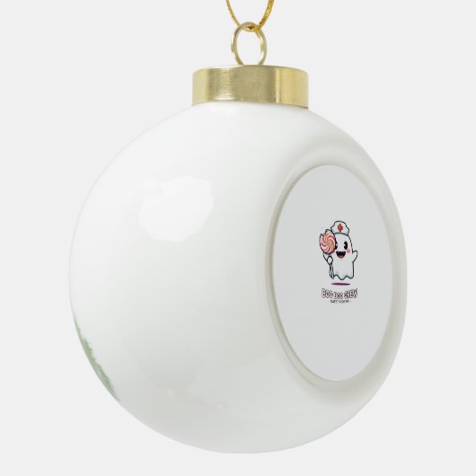 かわいい幽霊ナースブーブクルーハロウィンクラシックT- セラミックボールオーナメント (左)