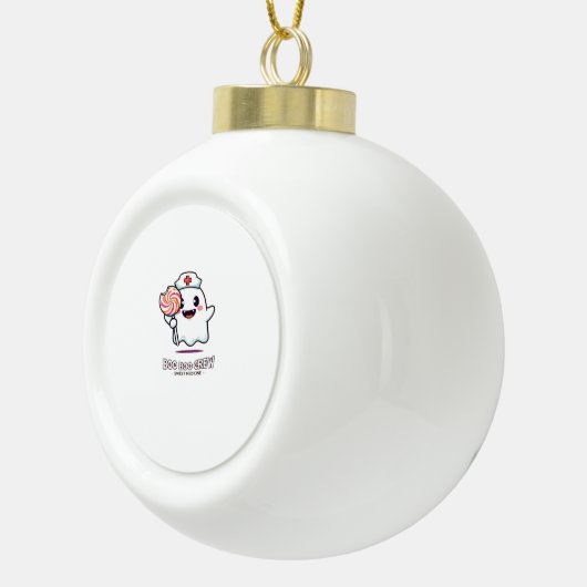 かわいい幽霊ナースブーブクルーハロウィンクラシックT- セラミックボールオーナメント (右)