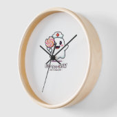 かわいい幽霊ナースブーブクルーハロウィンクラシックT- 壁時計 (傾斜)