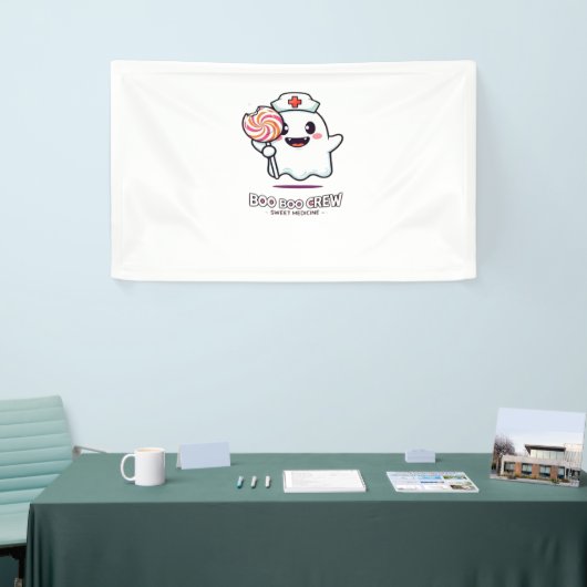 かわいい幽霊ナースブーブクルーハロウィンクラシックT- 横断幕 (トレードショー)