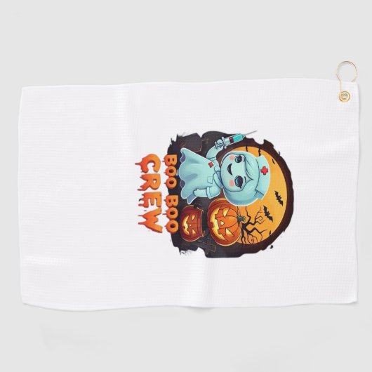かわいい幽霊ナース- Boo Boo Crewハロウィーンおもしろいクラス ゴルフタオル (横)