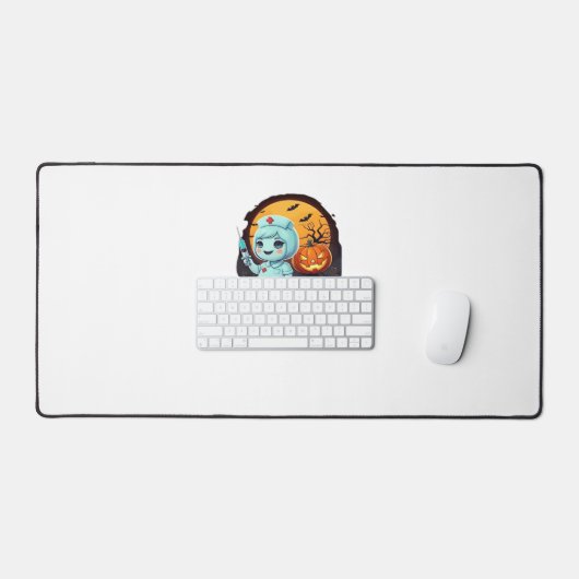 かわいい幽霊ナース- Boo Boo Crewハロウィーンおもしろいクラス デスクマット (キーボード&マウス)