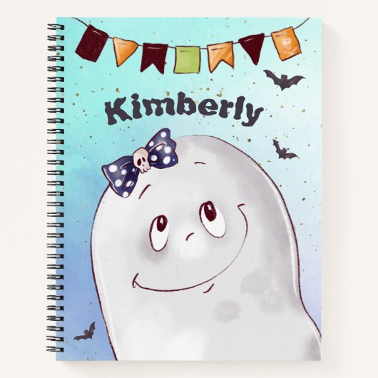 かわいい幽霊ハッピーハローウィン ノートブック (正面)