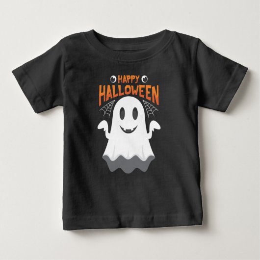 かわいい幽霊ハッピーハローウィン ベビーTシャツ (正面)