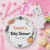 かわいい幽霊ハロウィンカボチャ秋の赤ちゃんシャワー ペーパープレート (パーティー)