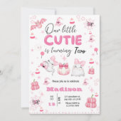 かわいい幽霊ハロウィンガールバースデーパーティー任意の年 招待状 (正面)