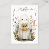 かわいい幽霊ハロウィンサンキューコテージコア秋 名刺 (裏面)