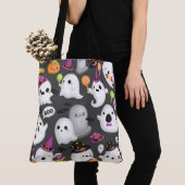 かわいい幽霊ハロウィントートバッグ トートバッグ (クローズアップ)