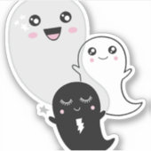かわいい幽霊ハロウィーンかわいい シール (正面)
