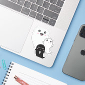 かわいい幽霊ハロウィーンかわいい シール (ノートパソコンとiPhone)