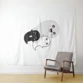 かわいい幽霊ハロウィーンかわいい タペストリー (インサイチュ(横))