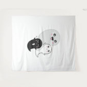 かわいい幽霊ハロウィーンかわいい タペストリー (正面(横))