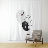 かわいい幽霊ハロウィーンかわいい タペストリー (インサイチュ)