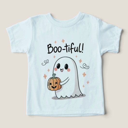 「かわいい幽霊ハロウィーンの幼児Tシャツ (デザイン正面)
