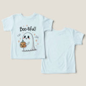 「かわいい幽霊ハロウィーンの幼児Tシャツ (デザイン正面&裏面)