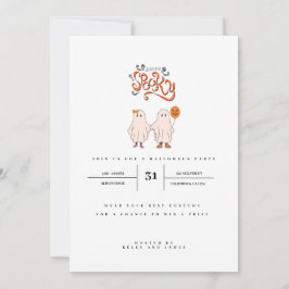 かわいい幽霊ハロウィーンの招待状をプレゼント 招待状