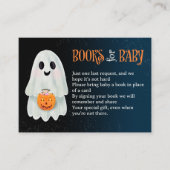 かわいい幽霊ハロウィーンの本の赤ちゃんシャワー エンクロージャーカード (正面)