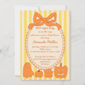 かわいい幽霊ハロウィーンの赤ちゃんシャワー 招待状 (正面)