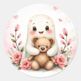 かわいい幽霊ハロウィーンテーマベビーガールベビーシャワー ラウンドシール