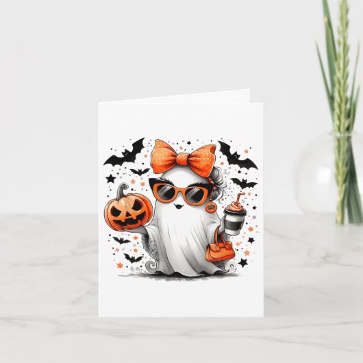 かわいい幽霊ハロウィーンディバカートゥーンサングルズハン カード (正面)