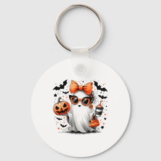 かわいい幽霊ハロウィーンディバカートゥーンサングルズハン キーホルダー (正面)